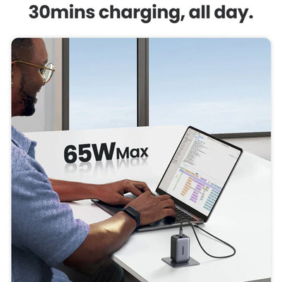 Cargador rápido UGREEN Nexode GaN de 65 W (2C1A) CD244 - Achorao