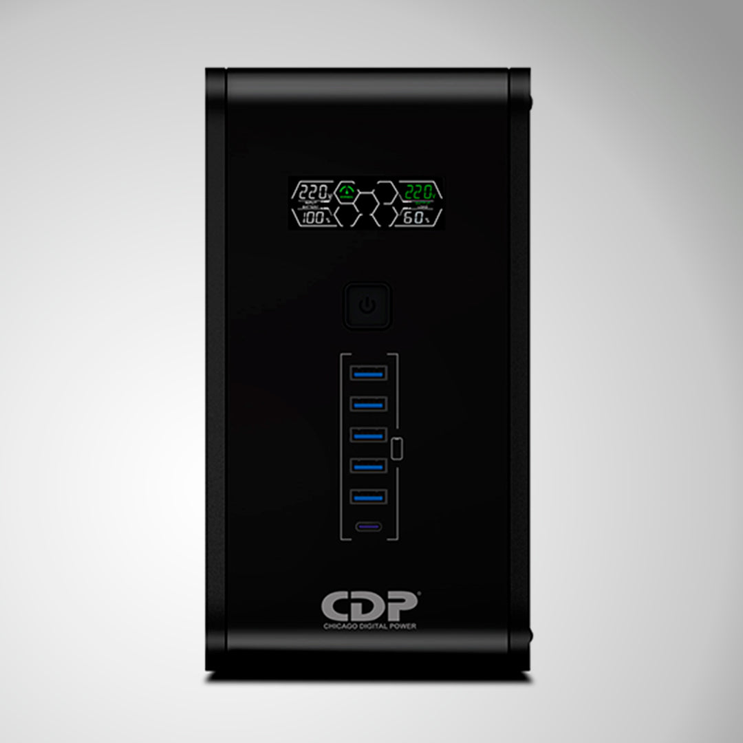 UPS Interactivo CDP R-SMART 1210I 1200VA/720W/ 10 SALIDAS / 5 PORT USB-A - Achorao