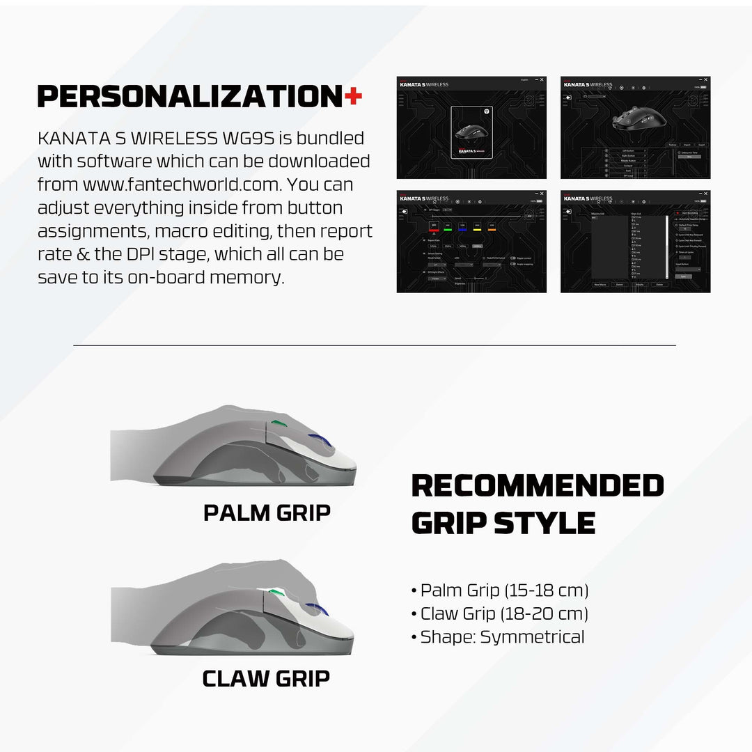 Mouse gamer Fantech KANATA Wireless WG9S Supermaxfit - Achorao