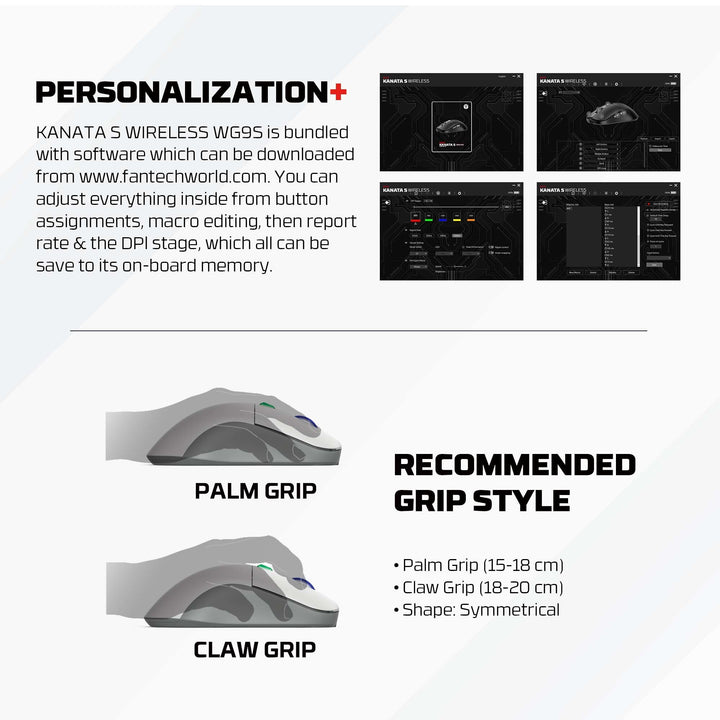 Mouse gamer Fantech KANATA Wireless WG9S Supermaxfit - Achorao