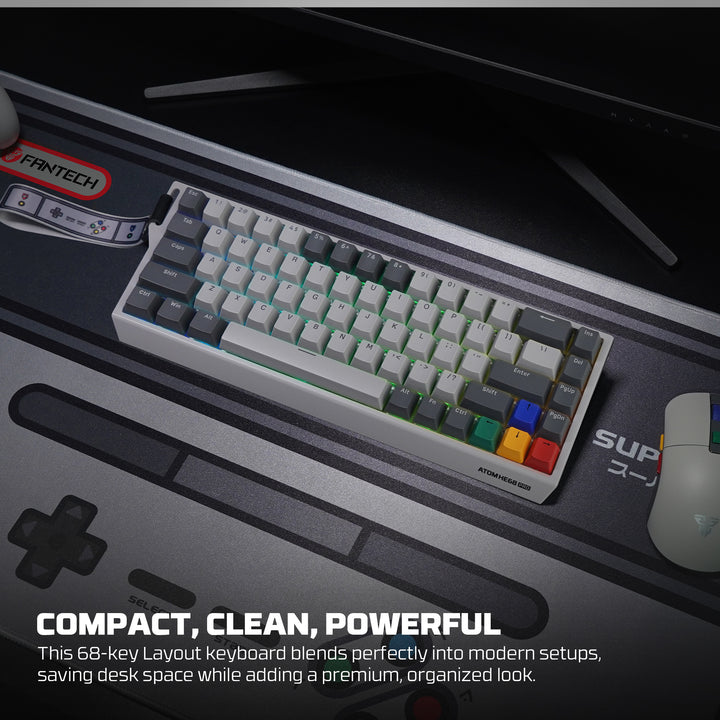 Teclado mecánico gamer FANTECH ATOM HE68 PRO mk922, Super Maxfit