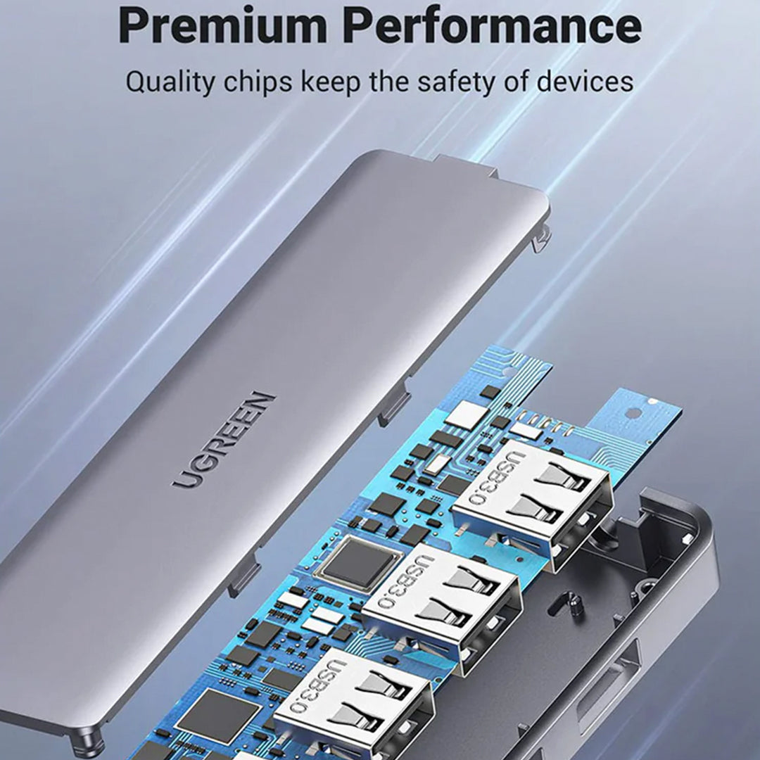 Hub USB 3.0 UGREEN de 4 puertos con fuente de alimentación USB-C CM219 - 70336