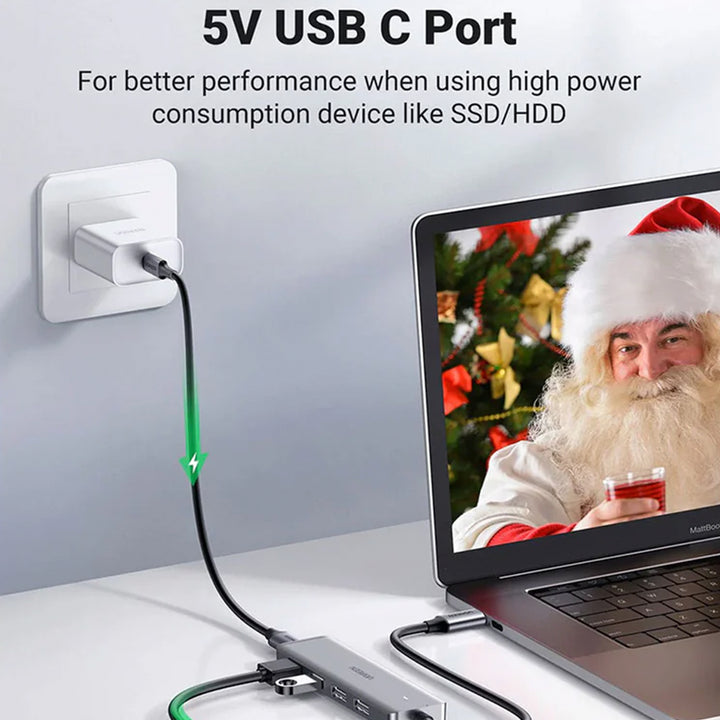 Hub USB 3.0 UGREEN de 4 puertos con fuente de alimentación USB-C CM219 - 70336