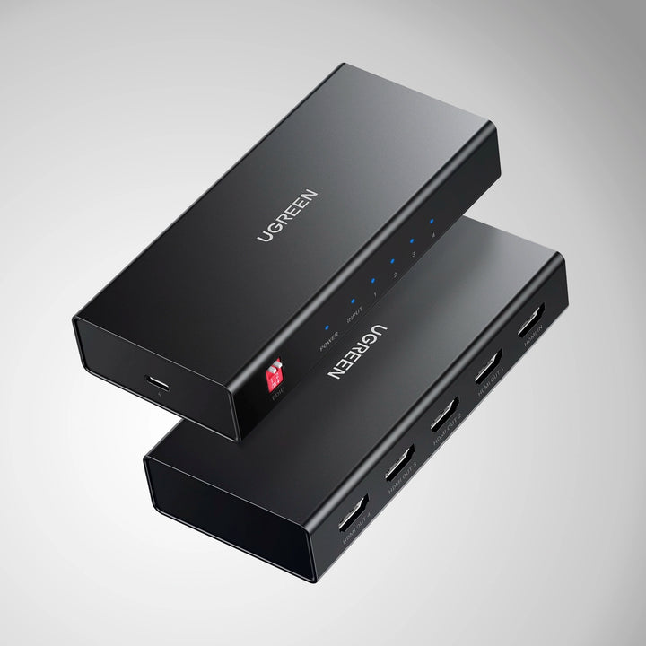 Splitter multiplicador HDMI UGREEN CM570 con 1 entrada y 4 salidas 4K@60Hz, adaptador para expandir conexiones de video.