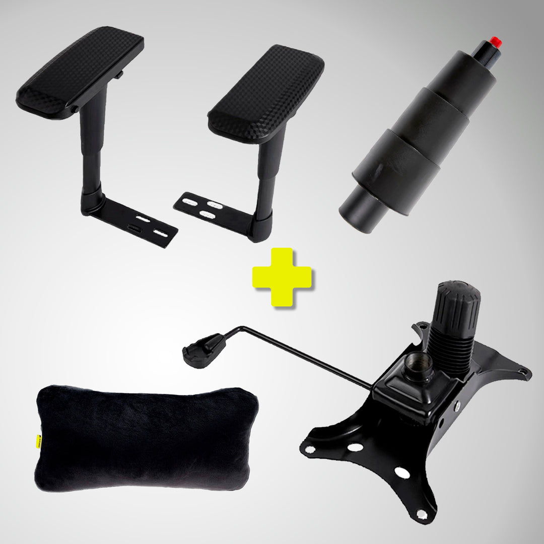 Repuestos Corsair TC200, Combo Completo Silla Gamer – Pistón Clase 4 + Base + Almohada + Reposa Muñecas - Achorao