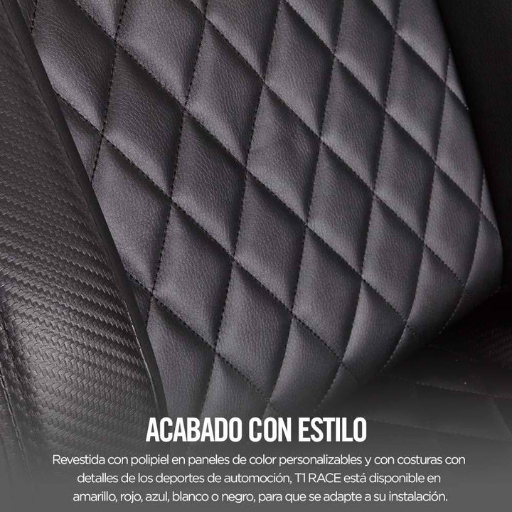 Silla Gamer Corsair T1 Race Diseño inspirado en las carreras – Cómodo exterior de polipiel – Construcción de acero – Apoyabrazos 4D - Achorao