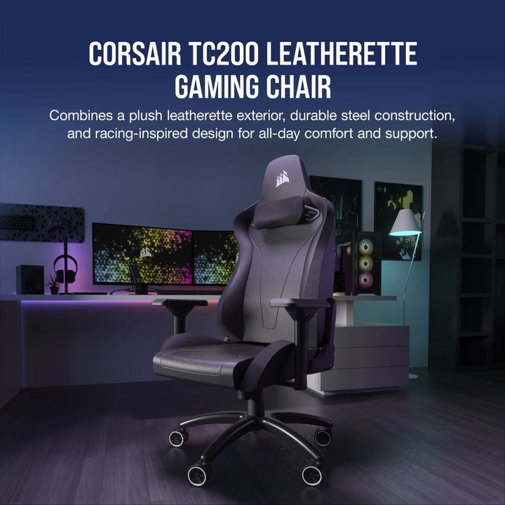 Silla Gamer Corsair TC200 con reposabrazos 4D, Material ( polipiel o textil) , Acero - Achorao