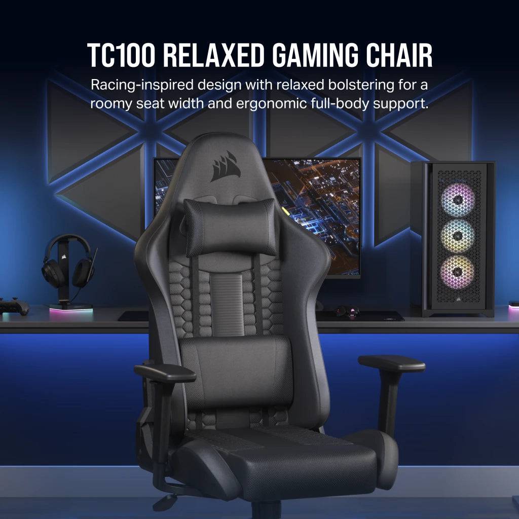 Silla Gamer Corsair TC100 con Reposabrazos 2D, Material (polipiel o textil) - Achorao