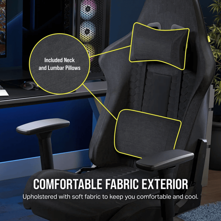 Silla Gamer Corsair TC100 con Reposabrazos 2D, Material (polipiel o textil) - Achorao