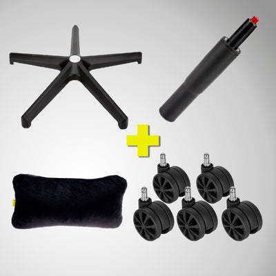 Combo 3 CORSAIR TC200 - Estrella de acero + set de ruedas de 75 mm + cojín cervical viscoelástico + tubo de gas clase 4 - Achorao