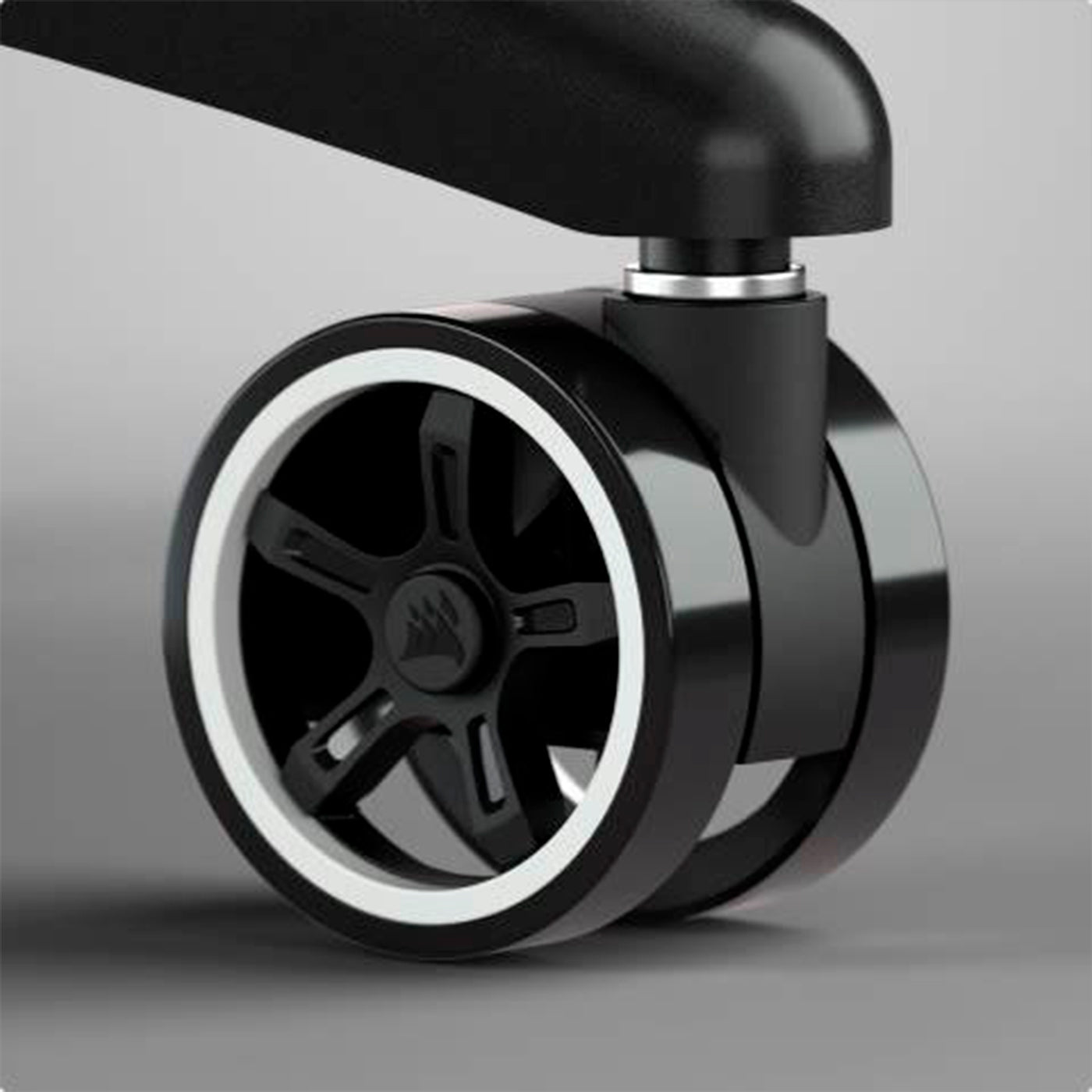 Combo 5 CORSAIR TC200 - Estrella de acero + tubo de gas clase 4 + ruedas de 75 mm + base de asiento + reposabrazos 4D + cojín cervical viscoelástico - Achorao