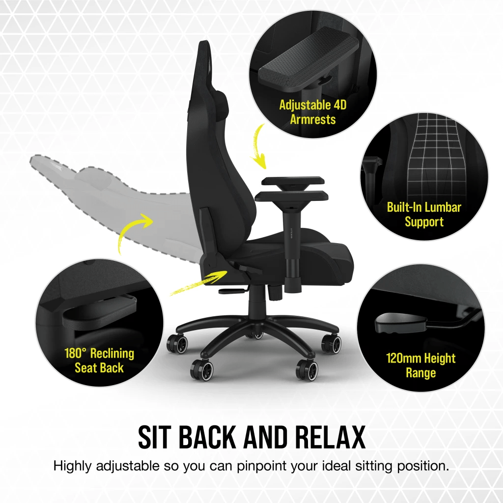 Silla Gamer Corsair TC200 con reposabrazos 4D, Material ( polipiel o textil) , Acero - Achorao