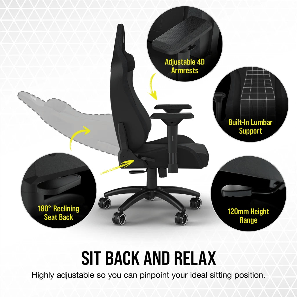 Silla Gamer Corsair TC200 con reposabrazos 4D, Material ( polipiel o textil) , Acero - Achorao