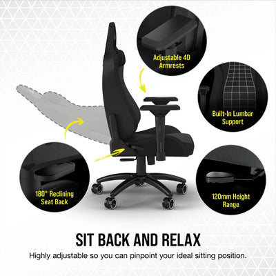 Silla Gamer Corsair TC200 con reposabrazos 4D, Material ( polipiel o textil) , Acero - Achorao