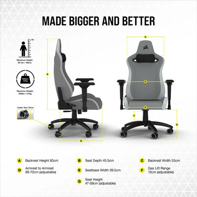 Silla Gamer Corsair TC200 con reposabrazos 4D, Material ( polipiel o textil) , Acero - Achorao