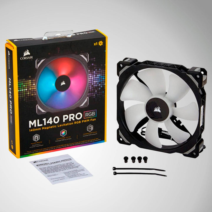 Fan Corsair ML140 Pro RGB Led, 14 cm, 1200 RPM, 13.2 VDC, 4 pines, PWM Control. (x1) - Achorao
