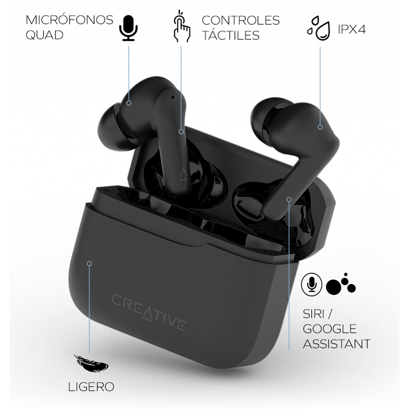Audifono con microfono Creative zen AIR 2 BT IPX4 - Achorao
