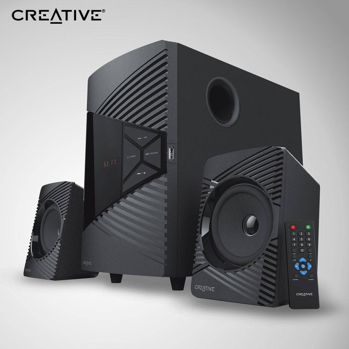 Parlante Creative E2500 2.1 30W/60W  BT/ FM/ USB/ 3.5MM 220V - Achorao
