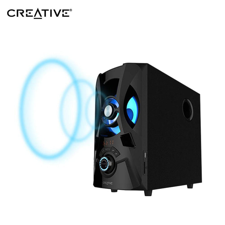 Parlante Creative E2900 2.1 60W/120W  BT/ FM/ USB/ SD/ 3.5MM 220V Luz Led - Achorao