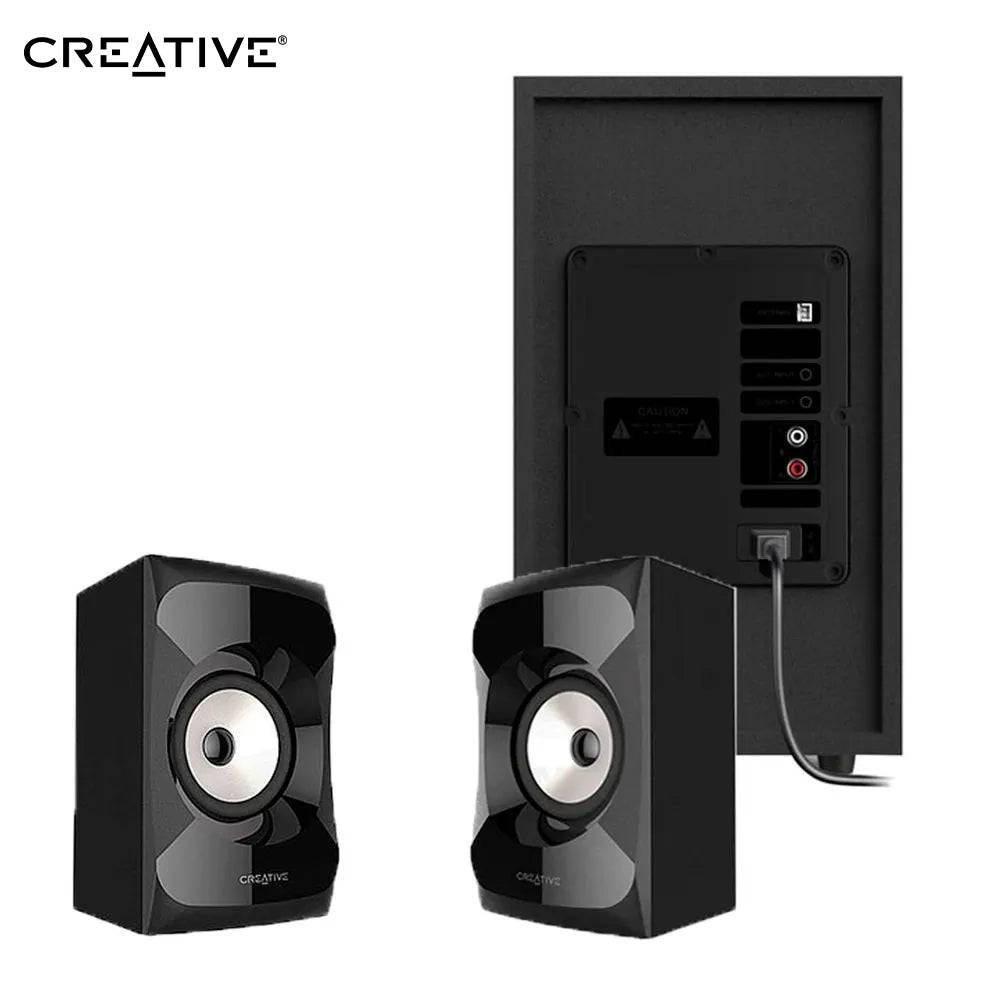 Parlante Creative E2900 2.1 60W/120W  BT/ FM/ USB/ SD/ 3.5MM 220V Luz Led - Achorao