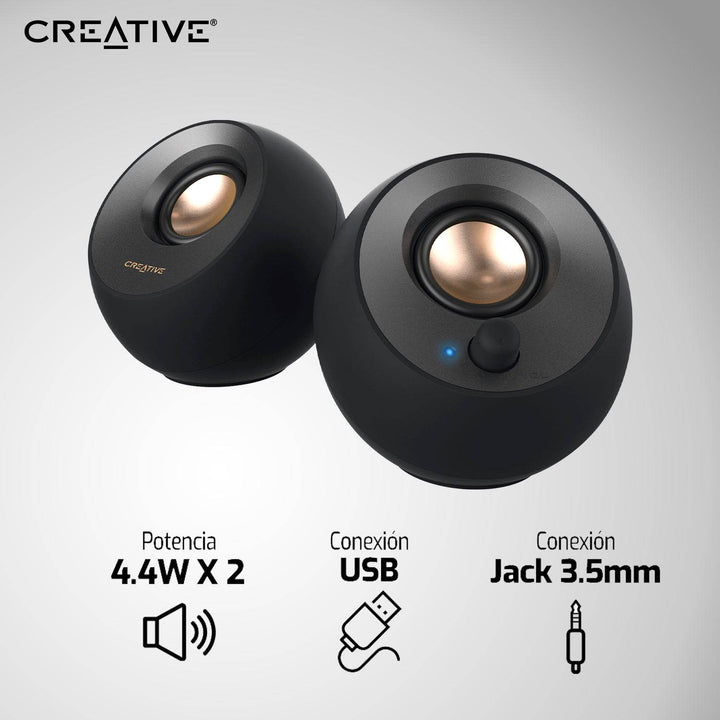 Parlante Creative Pebble V2 2.0 8W/16W 3.5MM USB-C-POWER - Achorao