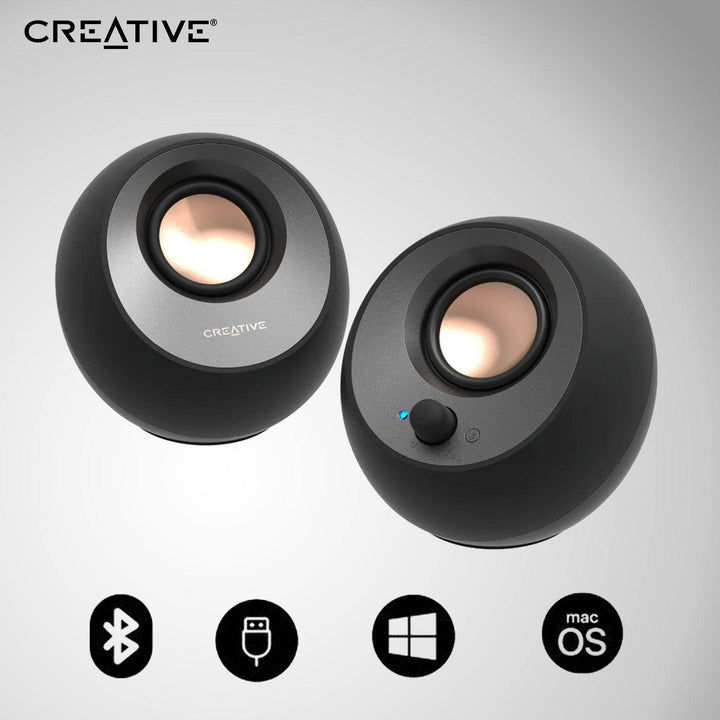 Parlante Creative Pebble V3  2.0  8W/16W BT/3.5MM USB-C-POWER/AUDIO - Achorao