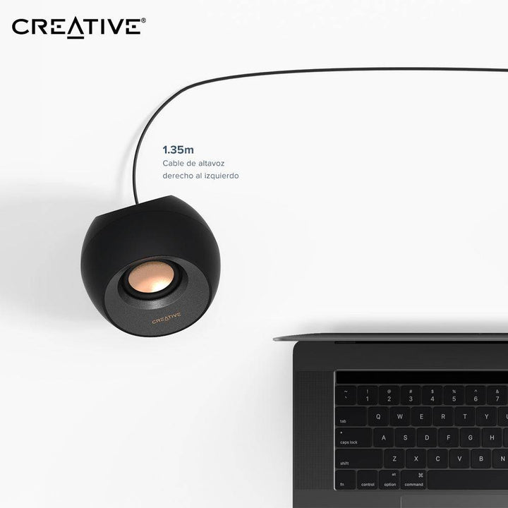 Parlante Creative Pebble V3  2.0  8W/16W BT/3.5MM USB-C-POWER/AUDIO - Achorao