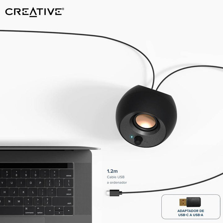 Parlante Creative Pebble V3  2.0  8W/16W BT/3.5MM USB-C-POWER/AUDIO - Achorao