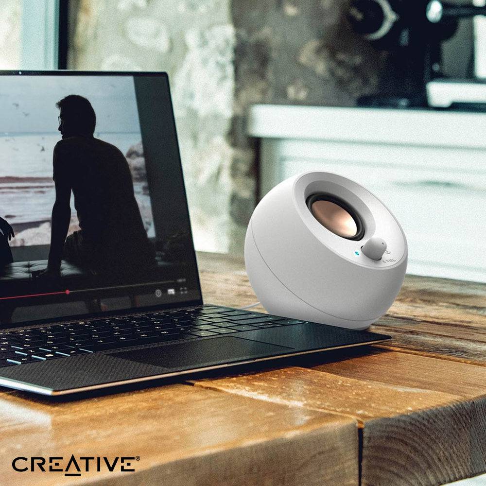Parlante Creative Pebble V3  2.0  8W/16W BT/3.5MM USB-C-POWER/AUDIO - Achorao
