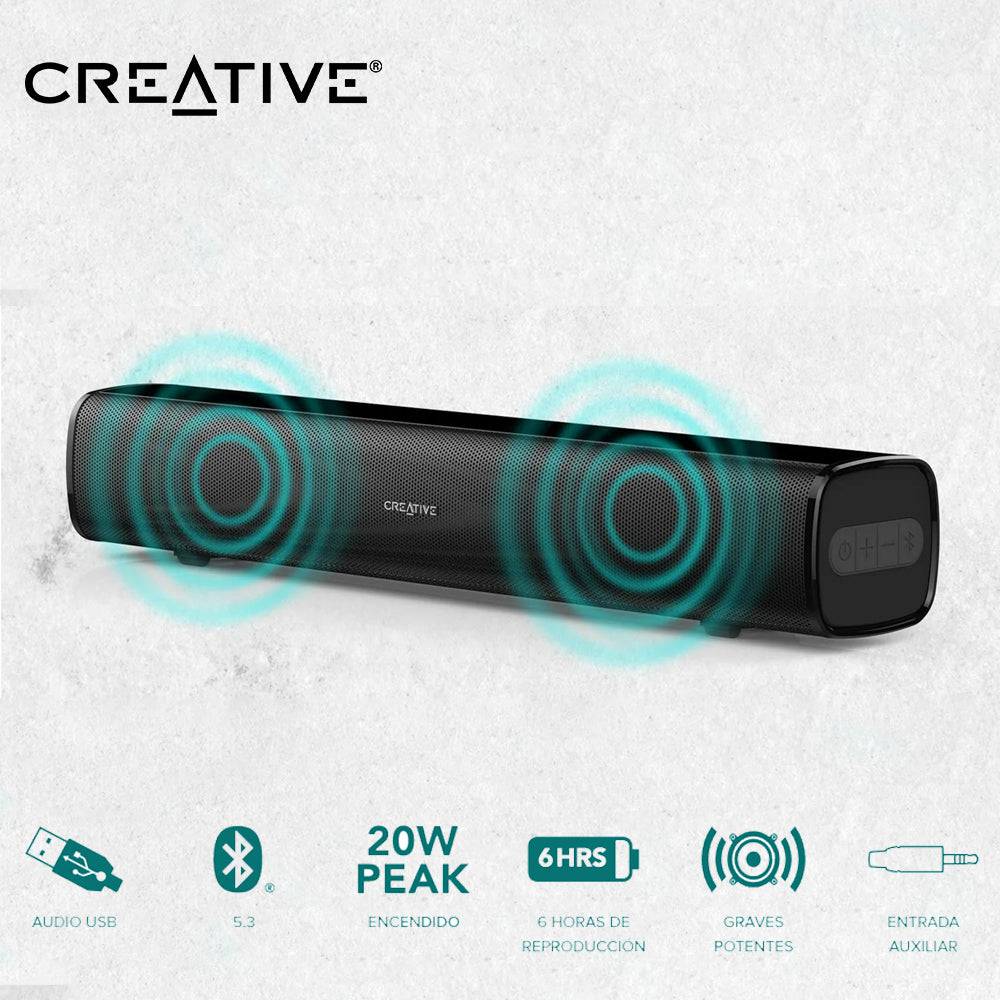Parlante Creative Sound Bar Stage AIR V2 10W/20W BT/USB/3.5MM 6H Batería - Achorao