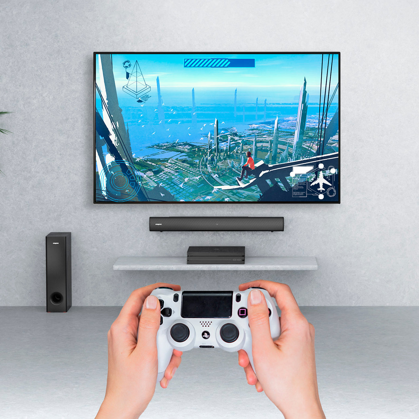 Parlante Creative Sound Bar Stage V2 2.1  BT/usb SB surround 80W/160W 220V - Achorao