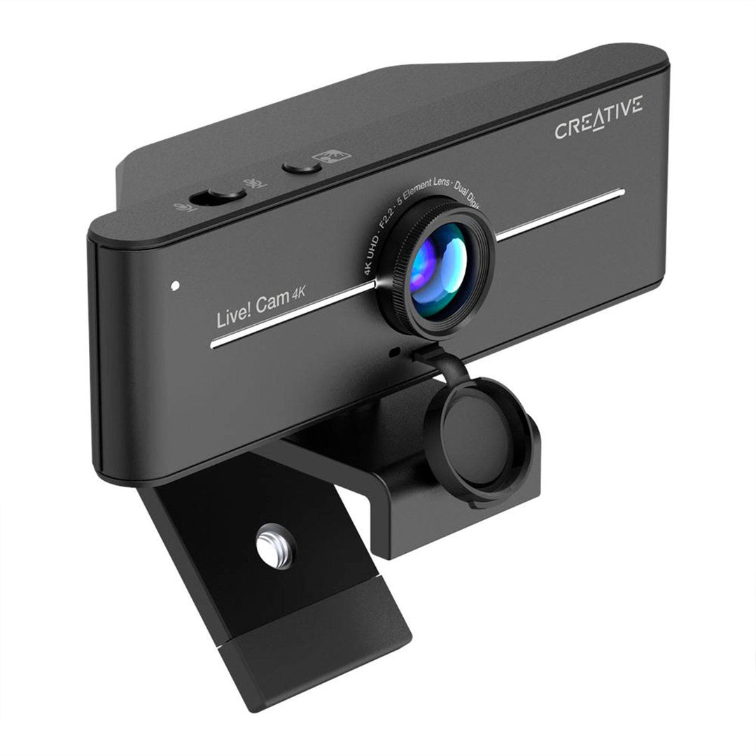 Cámara web CREATIVE LIVE! CAM SYNC 4K UHD 2160P DUAL MIC USB C/TAPA BLACK (73VF092000000) - Achorao