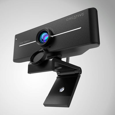 Cámara web CREATIVE LIVE! CAM SYNC 4K UHD 2160P DUAL MIC USB C/TAPA BLACK (73VF092000000) - Achorao