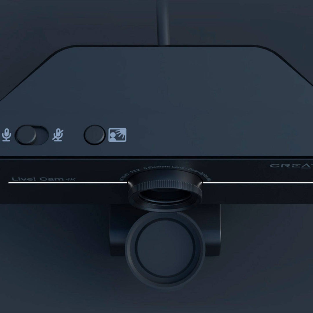 Cámara web CREATIVE LIVE! CAM SYNC 4K UHD 2160P DUAL MIC USB C/TAPA BLACK (73VF092000000) - Achorao