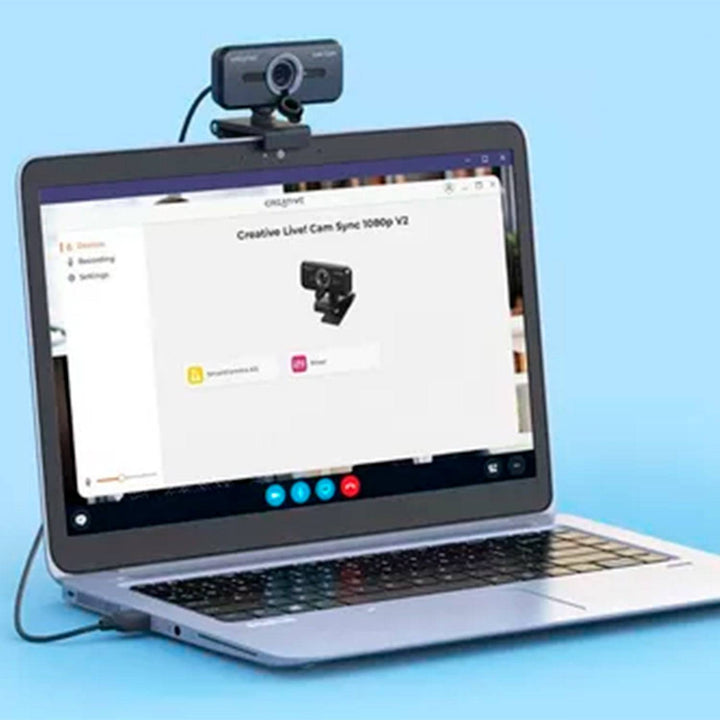 Cámara web CREATIVE LIVE! CAM SYNC V2 FHD 1080P C/TAPA DUAL MIC USB BLACK (73VF088000000) - Achorao