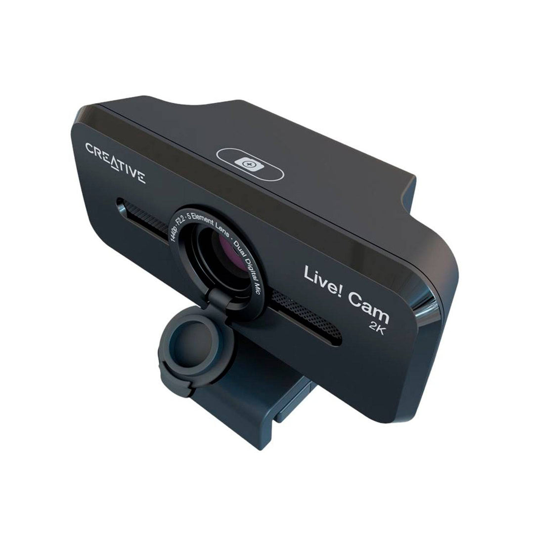 Cámara web CREATIVE LIVE! CAM SYNC V3 2K QHD1440P 4X ZOOM DUAL MIC USB C/TAPA BLACK (73VF090000000) - Achorao