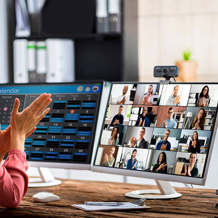 Cámara web CREATIVE LIVE! CAM SYNC V3 2K QHD1440P 4X ZOOM DUAL MIC USB C/TAPA BLACK (73VF090000000) - Achorao