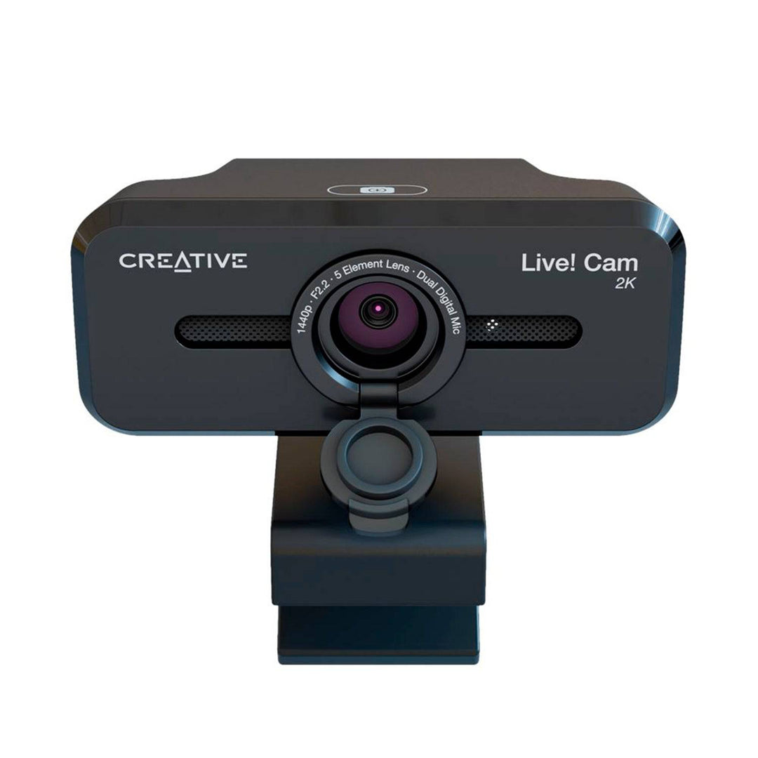 Cámara web CREATIVE LIVE! CAM SYNC V3 2K QHD1440P 4X ZOOM DUAL MIC USB C/TAPA BLACK (73VF090000000) - Achorao