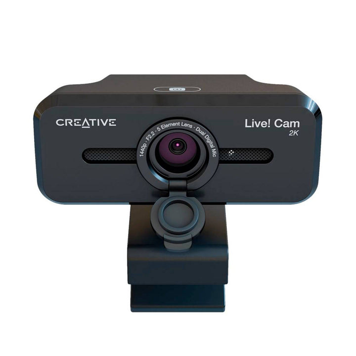Cámara web CREATIVE LIVE! CAM SYNC V3 2K QHD1440P 4X ZOOM DUAL MIC USB C/TAPA BLACK (73VF090000000) - Achorao