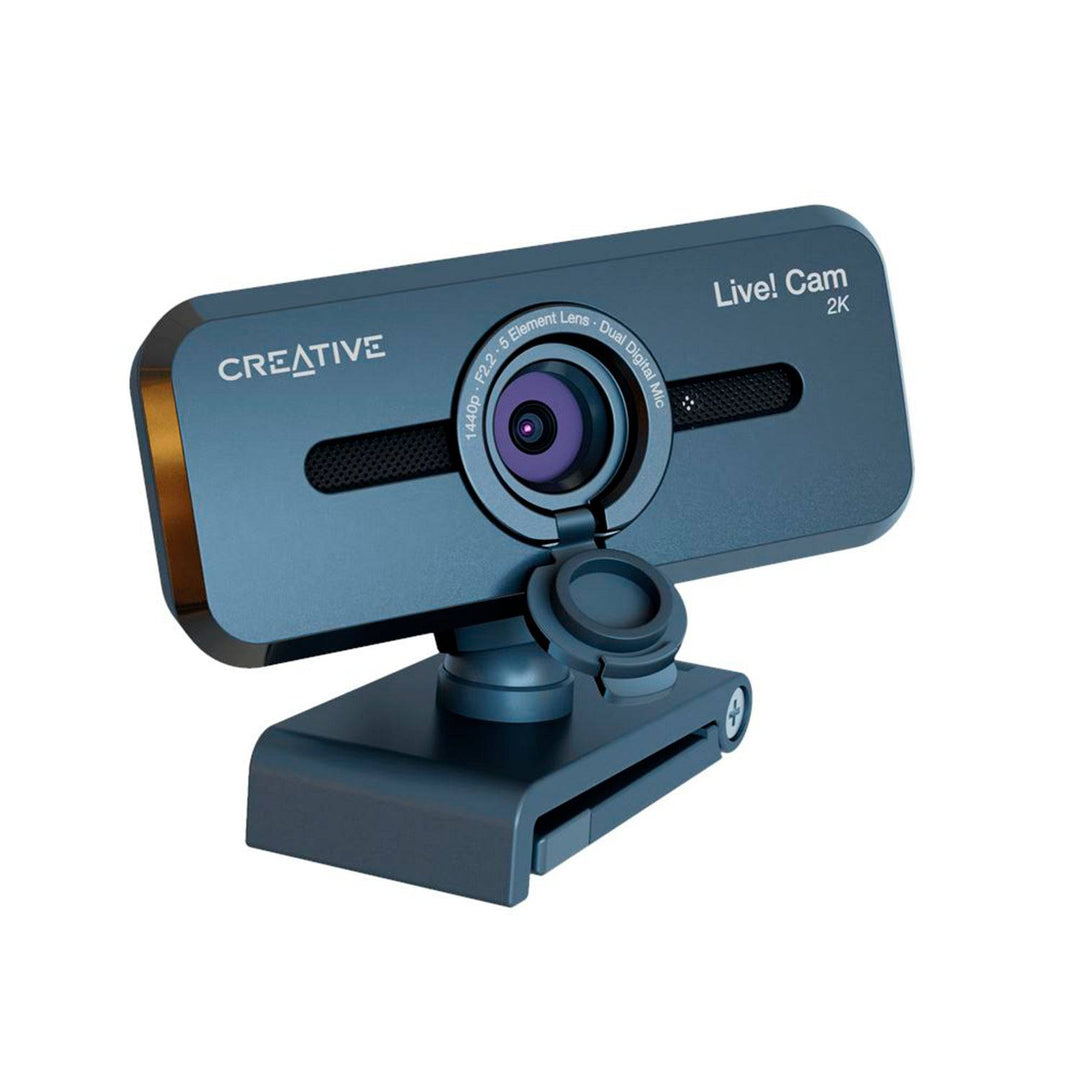 Cámara web CREATIVE LIVE! CAM SYNC V3 2K QHD1440P 4X ZOOM DUAL MIC USB C/TAPA BLACK (73VF090000000) - Achorao