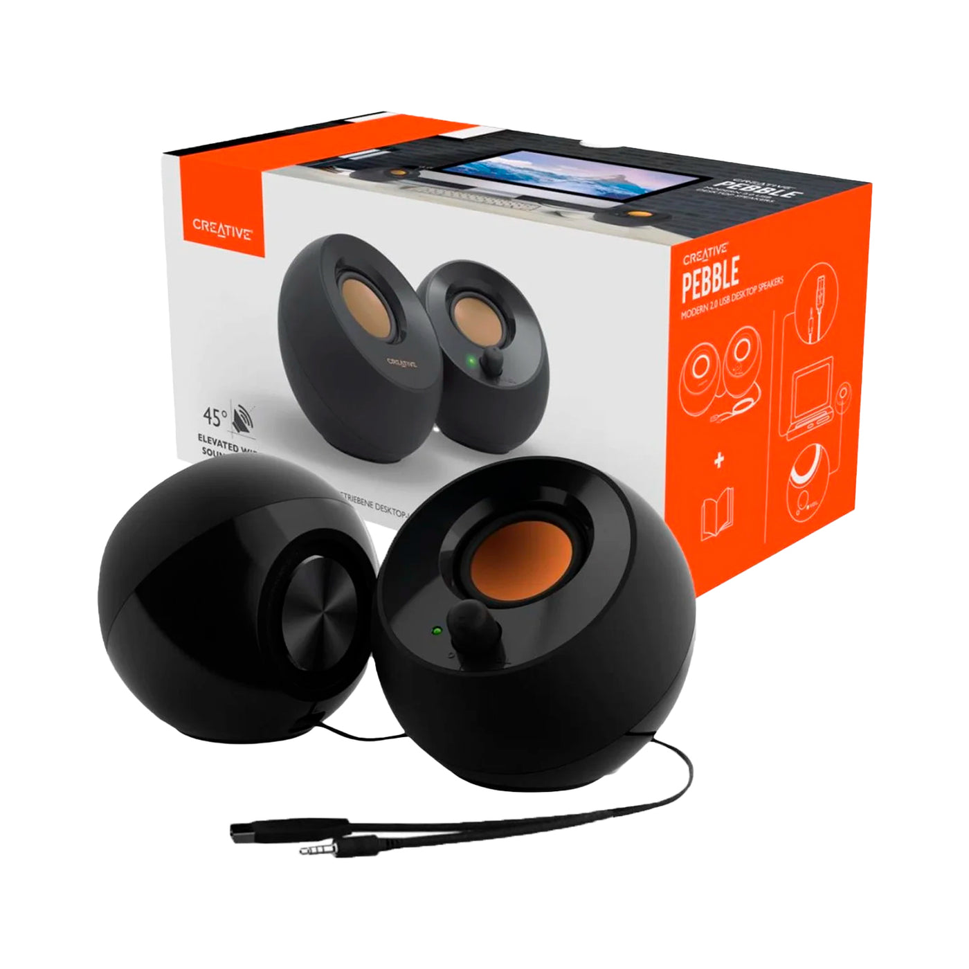 Altavoces de computadora Creative Pebble Modern 2.0 USB negro DEMO - Achorao