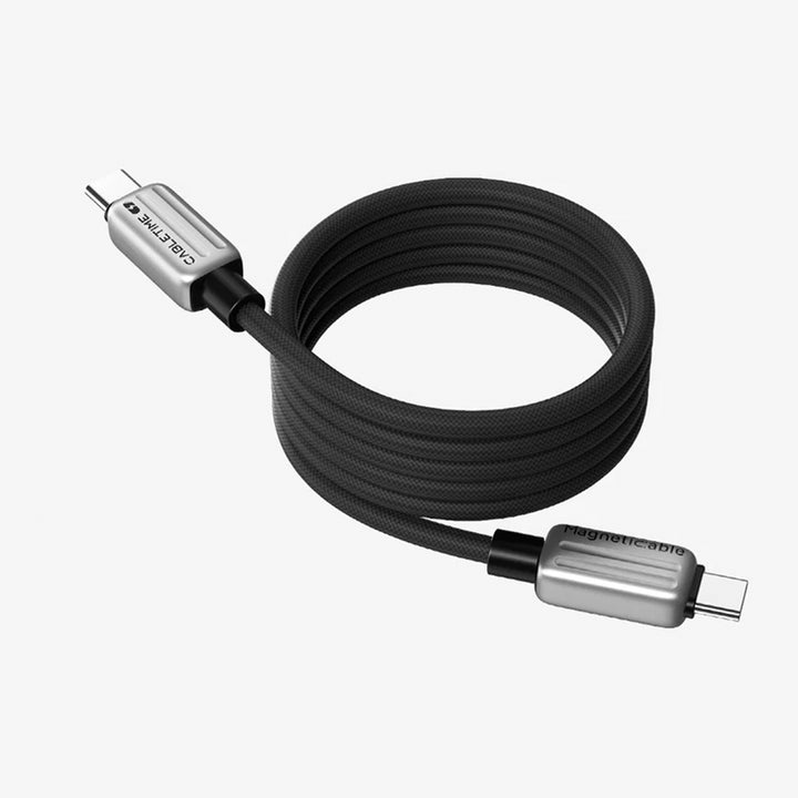 Cable USB-C Magnético Auto-Enrollable CABLETIME CU08H | Carga Ultra PD 240W, Negro