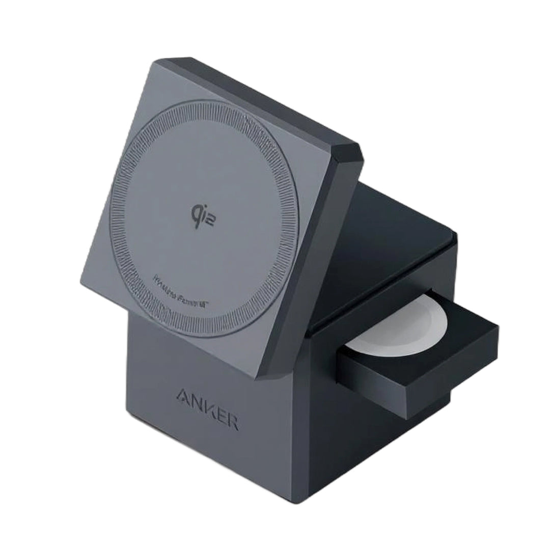 Estación de carga inalámbrica Anker 3 en 1 Cubo con Magsafe Qi2, color Gray