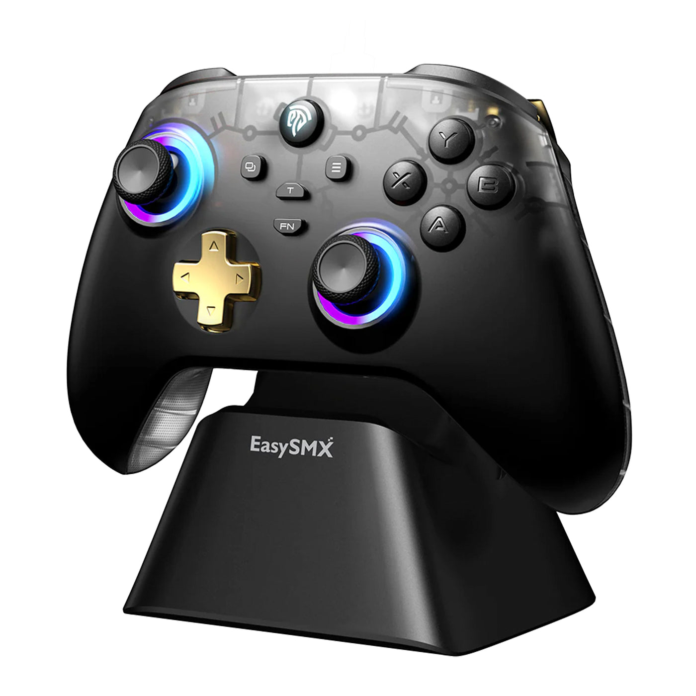 Mando Inalámbrico EasySMX D05 Black, Wifi, BT, con base de carga, RGB - Achorao