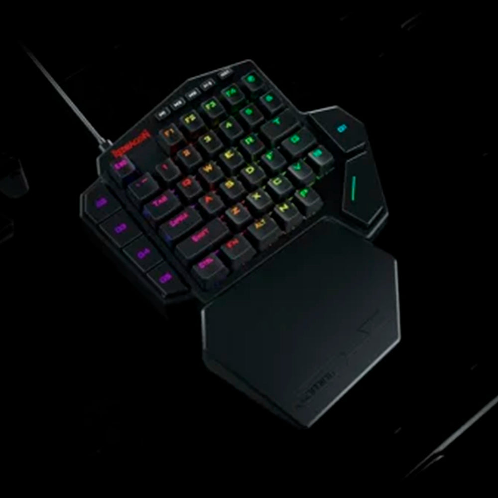 Teclado mecánico a una mano Redragon DITI K585RGB cableado con switches Brown e iluminación RGB