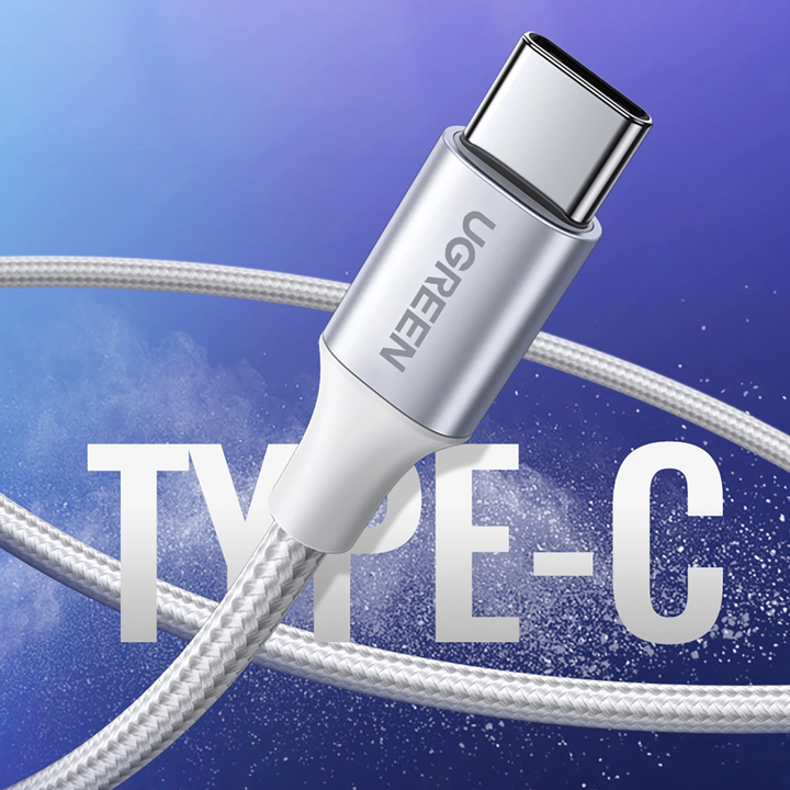Cable USB-A a USB-C UGREEN Trenzado Blanco, Carga Segura, Modelo US288, PN 60131
