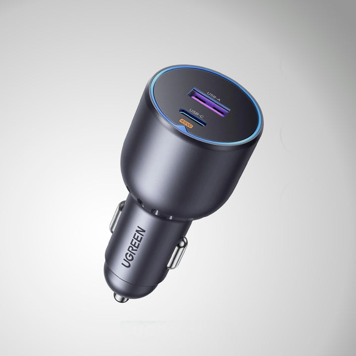 Cargador rápido para auto UGREEN de 63 W con puerto USB-C y USB-A, EC701
