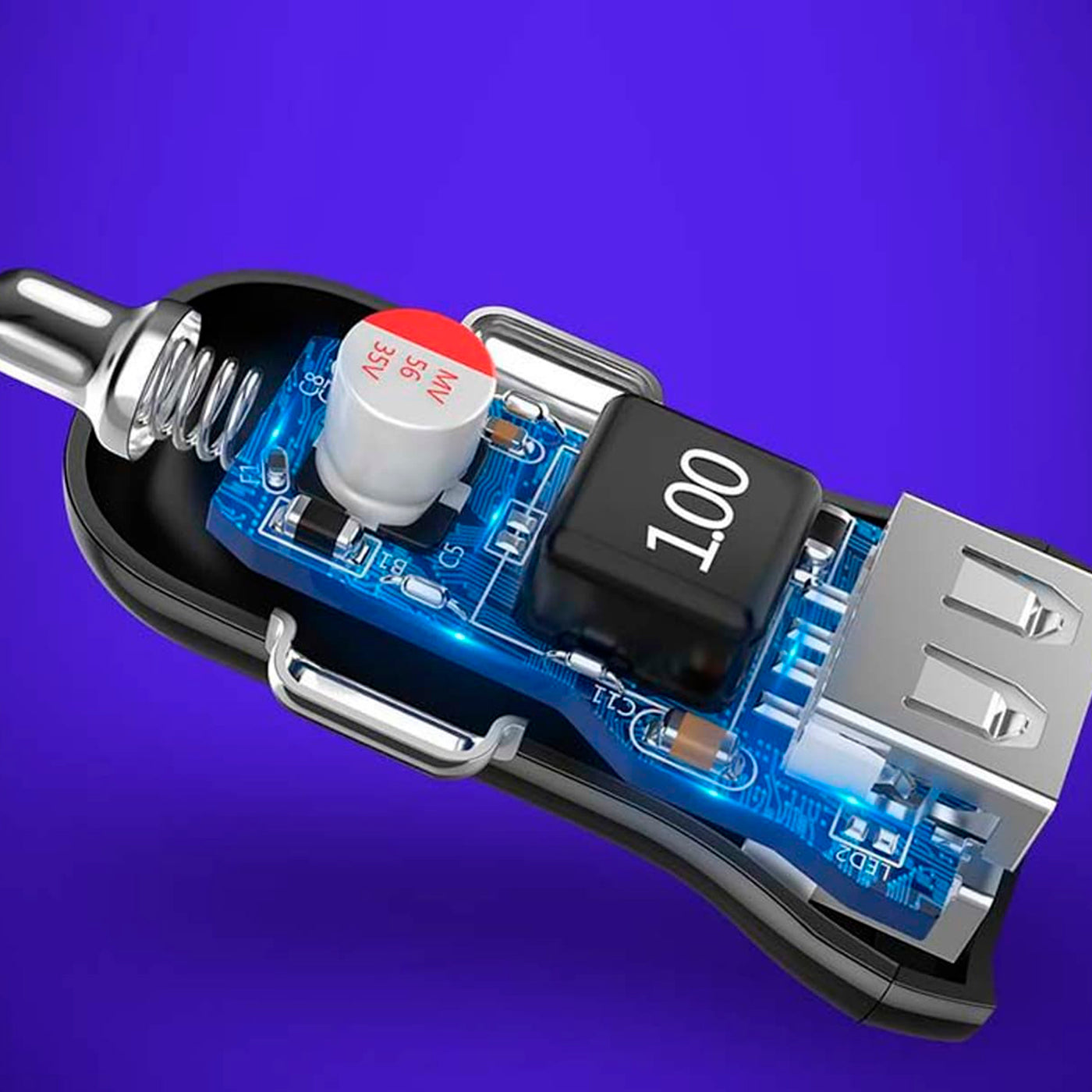 Cargador para auto Ugreen Dual USB Model ED018 - Achorao