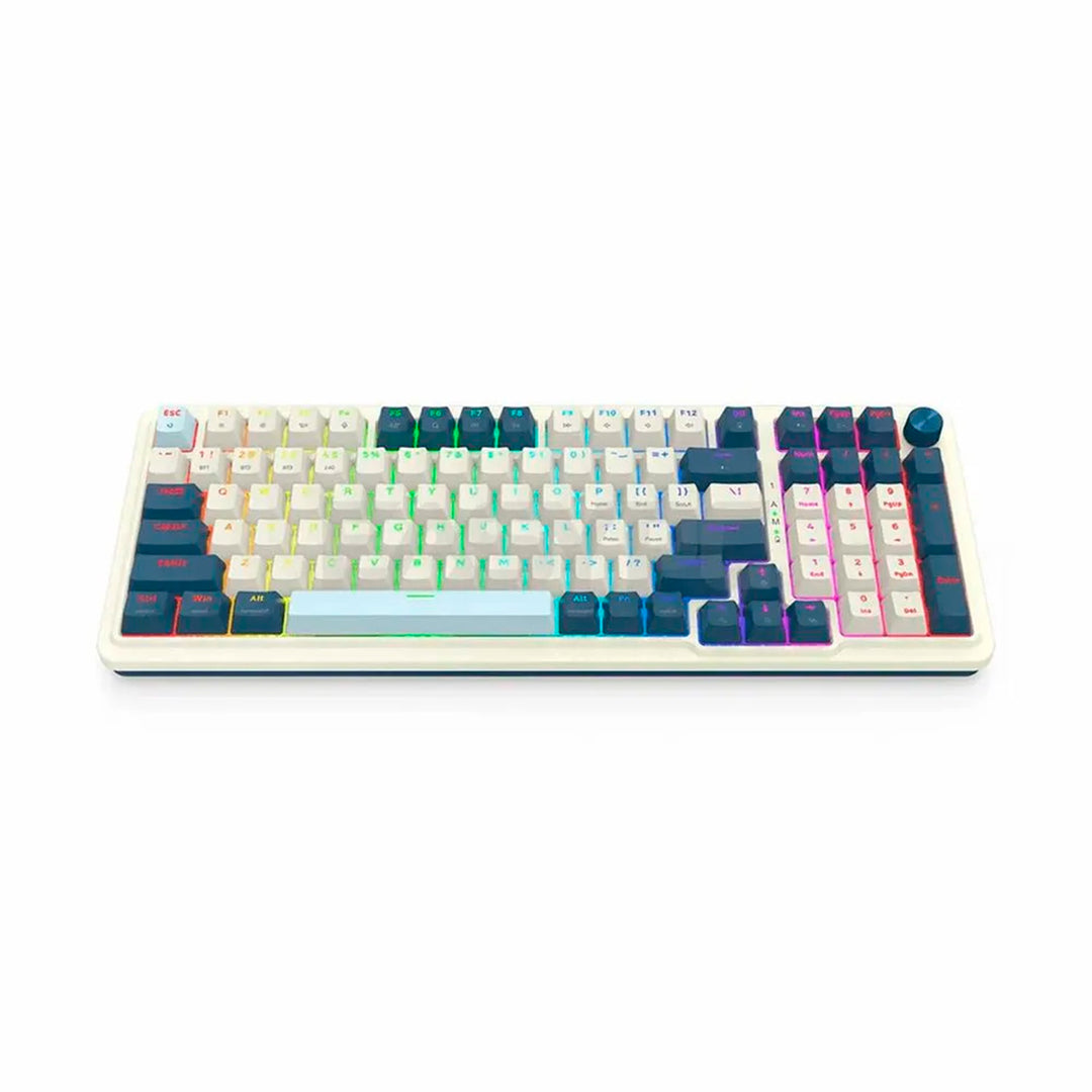 Teclado Gamer Mecánico Redragon EISA K686 Pro, Inalámbrico, RGB, Color Blanco/Azul, DEMO - Achorao