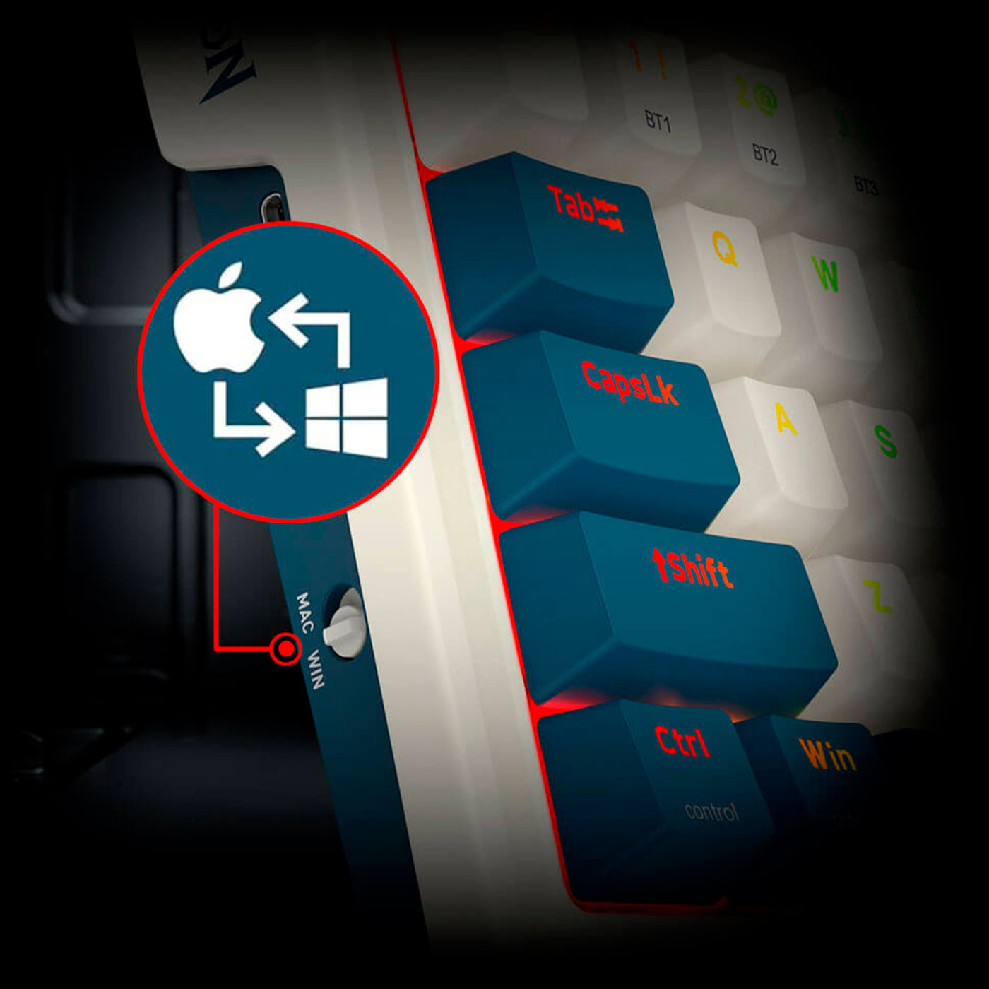 Teclado Gamer Redragon EISA K686-RGB-PRO Wireless White And Blue - Achorao